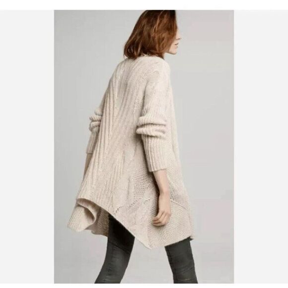 Eileen Fisher The Fisher Project Cardigan Sweater Small Beige Knit Mohair Blend - Picture 1 of 6